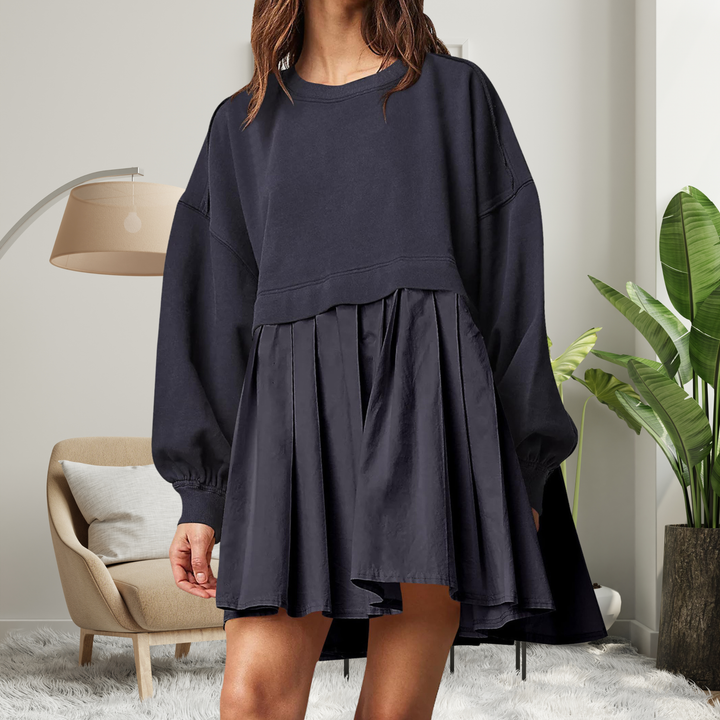 Rosie | Cozy Loose-Fit Long Sleeve Midi Dress
