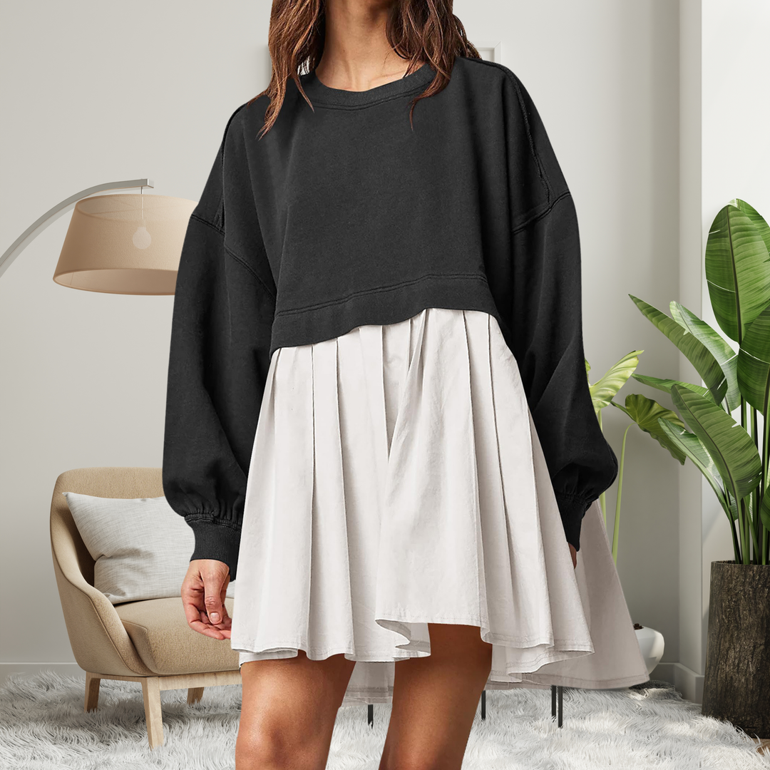 Rosie | Cozy Loose-Fit Long Sleeve Midi Dress