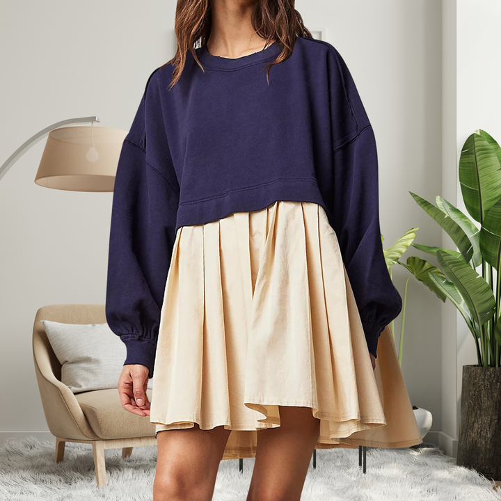 Rosie | Cozy Loose-Fit Long Sleeve Midi Dress