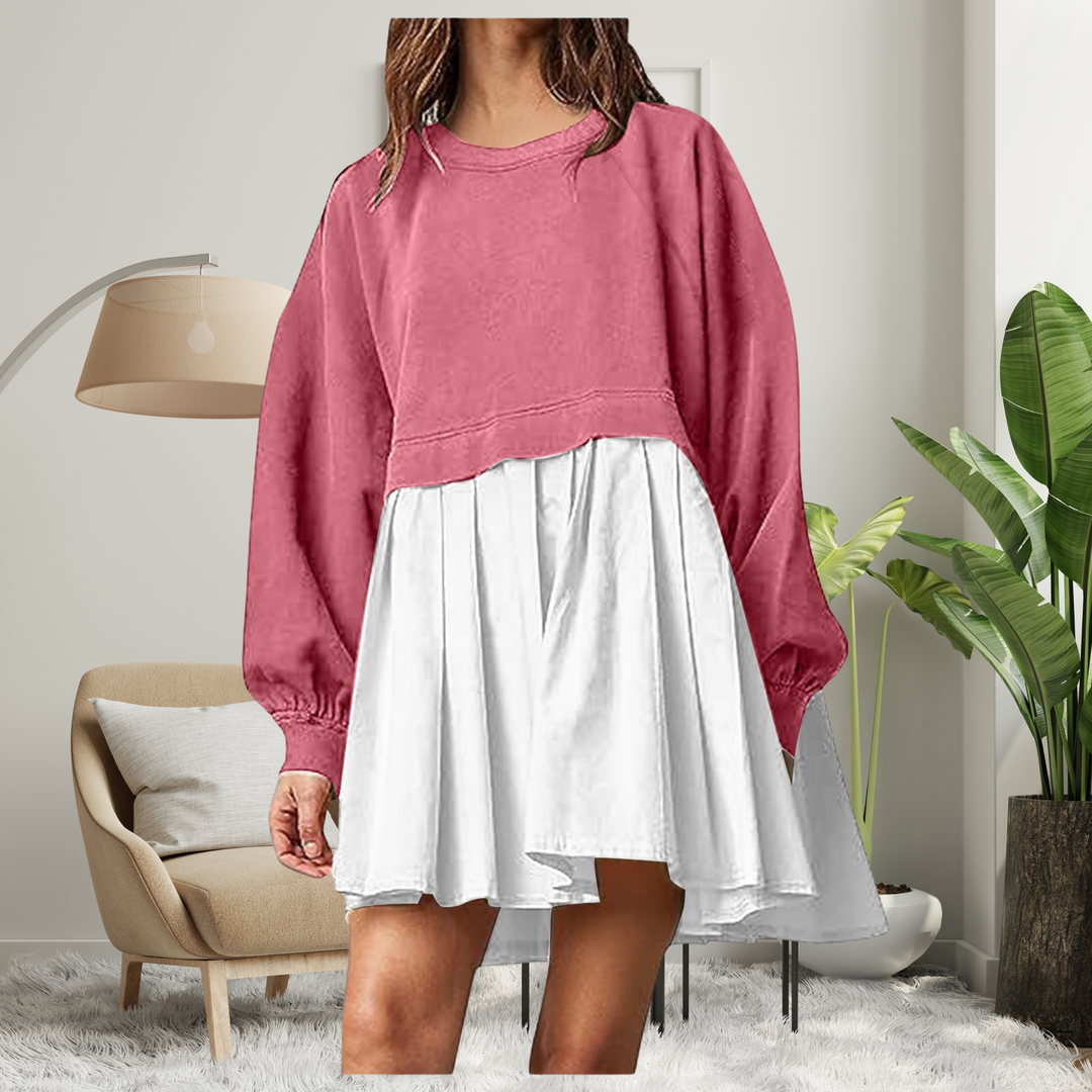 Rosie | Cozy Loose-Fit Long Sleeve Midi Dress