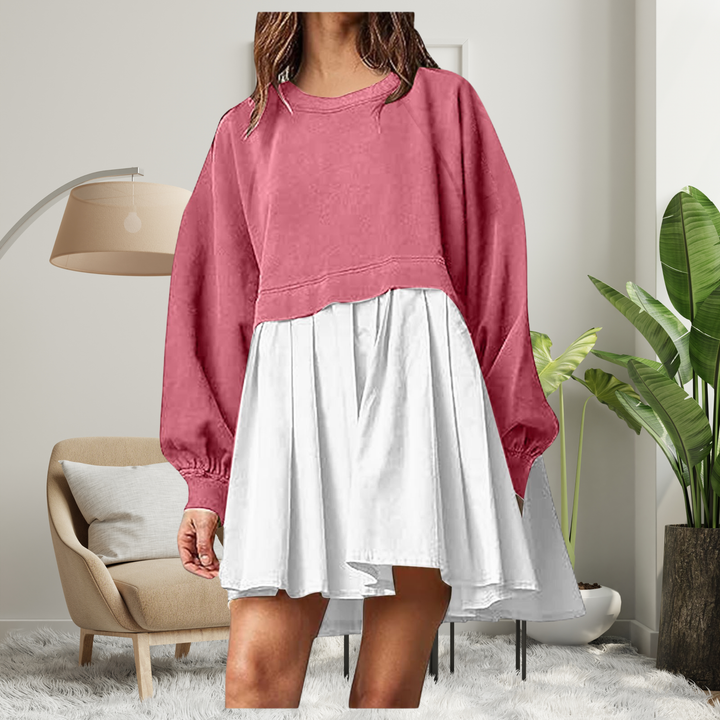 Rosie | Cozy Loose-Fit Long Sleeve Midi Dress