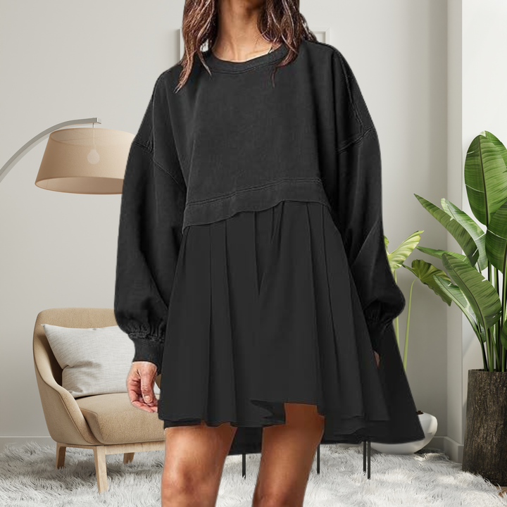 Rosie | Cozy Loose-Fit Long Sleeve Midi Dress