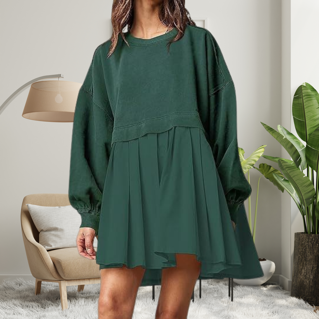 Rosie | Cozy Loose-Fit Long Sleeve Midi Dress