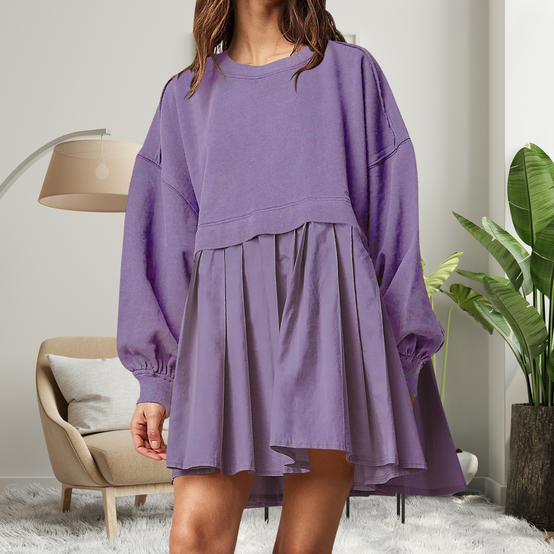 Rosie | Cozy Loose-Fit Long Sleeve Midi Dress