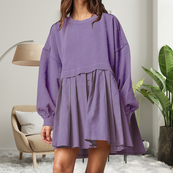 Rosie | Cozy Loose-Fit Long Sleeve Midi Dress