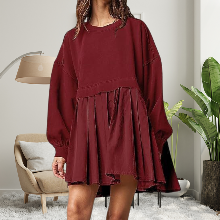Rosie | Cozy Loose-Fit Long Sleeve Midi Dress