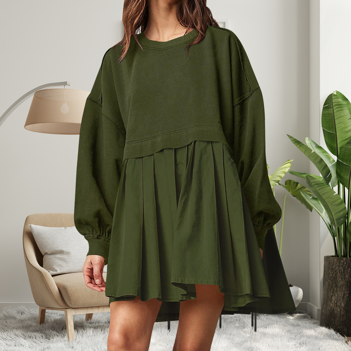 Rosie | Cozy Loose-Fit Long Sleeve Midi Dress