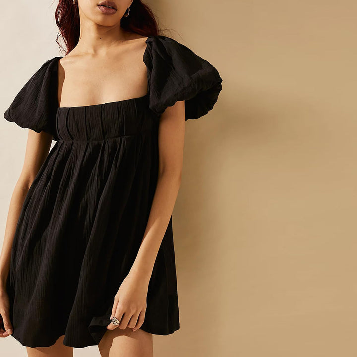 Rosie | Chic Summer Puff Sleeve Square Neck Mini Dress