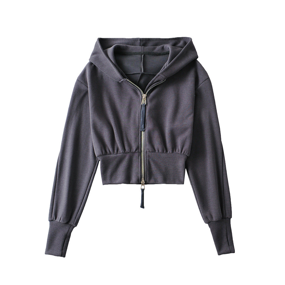 Rosie | Chic Cropped Hooded Zipper Workout Jacket