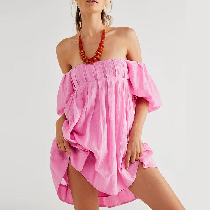 Rosie | Chic Summer Puff Sleeve Square Neck Mini Dress