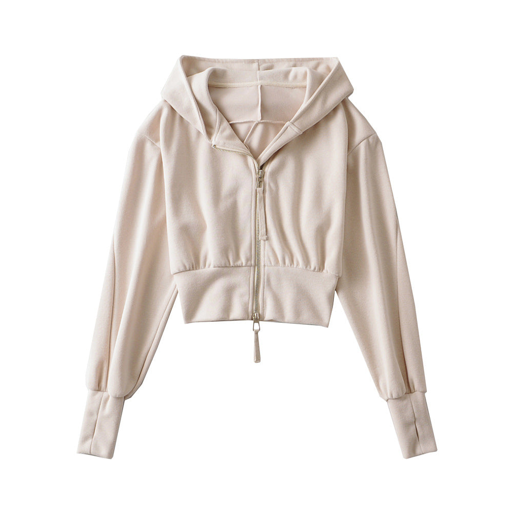 Rosie | Chic Cropped Hooded Zipper Workout Jacket