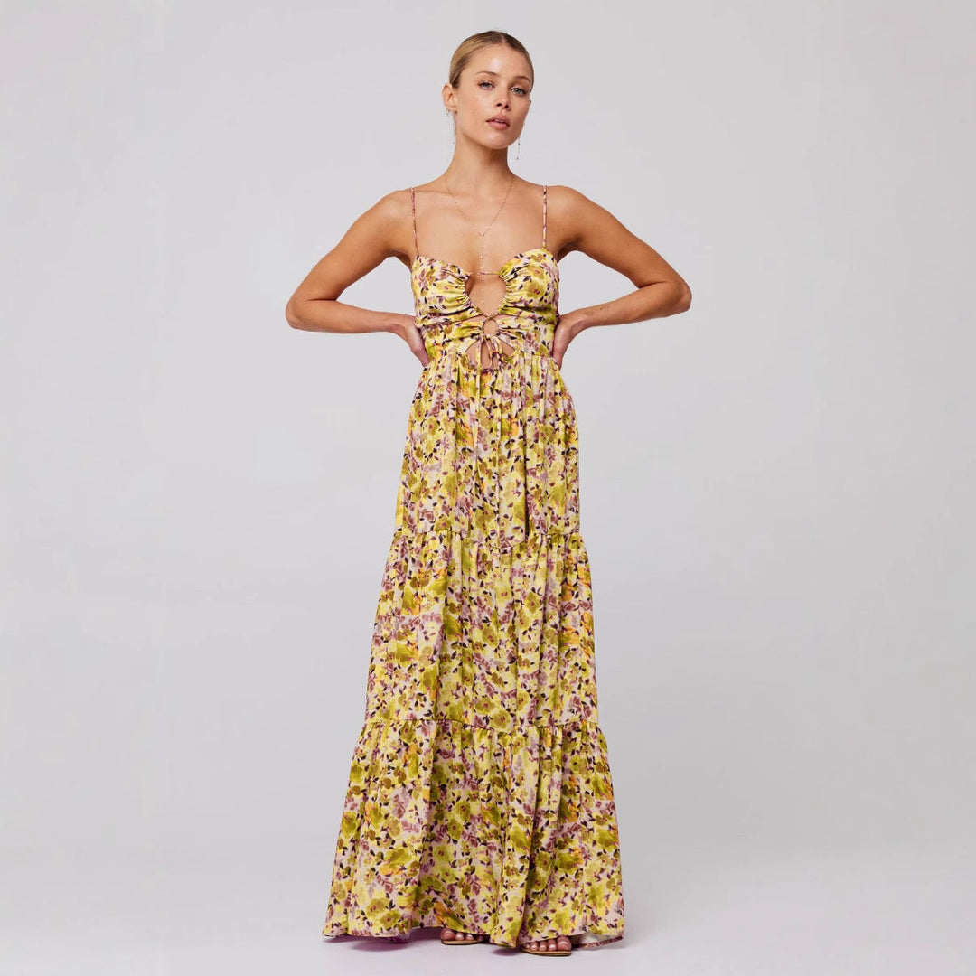 Rosie | Chic Sleeveless Cross Tie-Up Front Summer Maxi Dress