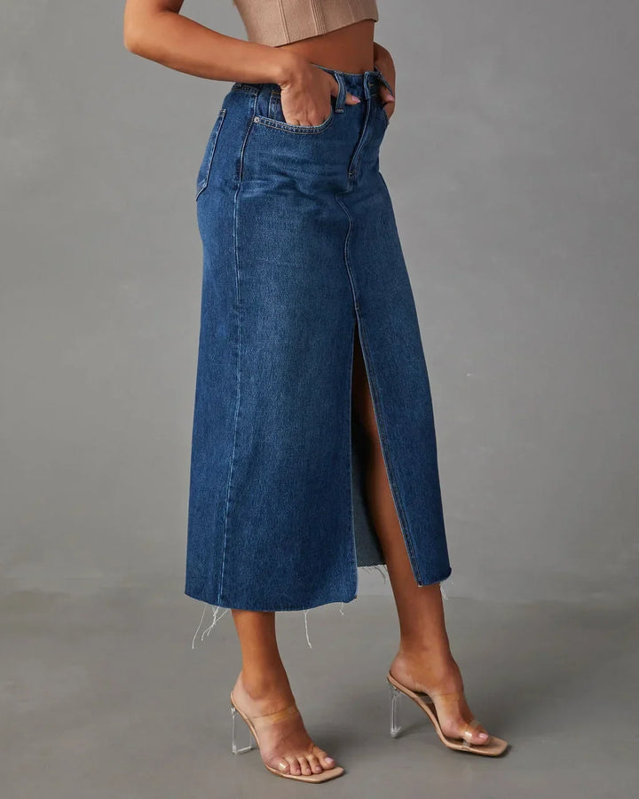 Rosie | Classic High-Waist Denim Skirt