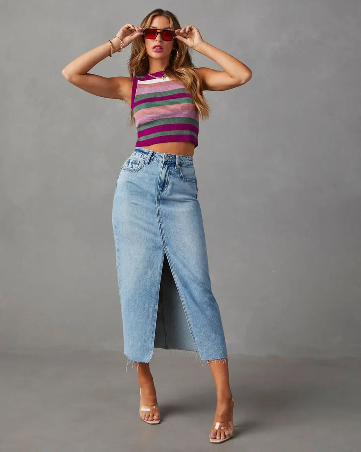 Rosie | Classic High-Waist Denim Skirt