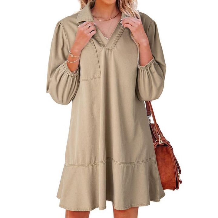 Rosie | Classic Soft Washed Denim Puff Sleeve Dress