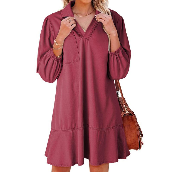 Rosie | Classic Soft Washed Denim Puff Sleeve Dress