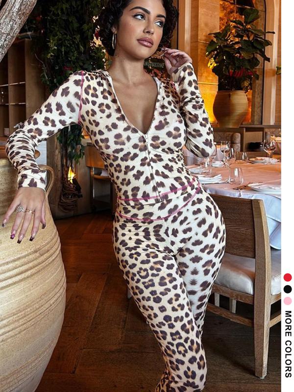 Rosie | Zipper Crop Top & Pants Two-Piece Set for Daily Wear