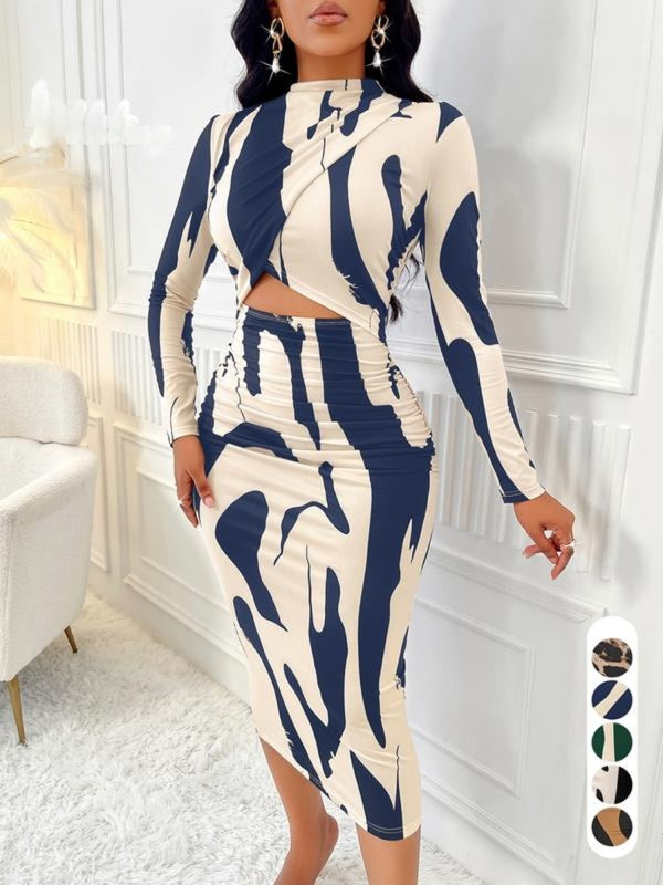 Rosie | Colorblock Print Cut-Out Bodycon Dress for Spring & Fall